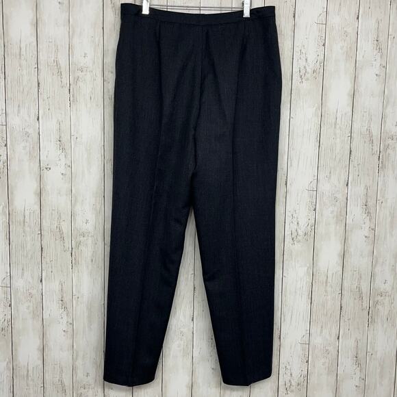 Vintage David N 100% Wool Gray Lined Tapered Crease Work Dress Pants 12 - Picture 2 of 9
